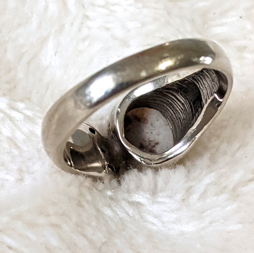 10K White Gold Vintage Diamond and Opal Ri… - Picture 2 of 9